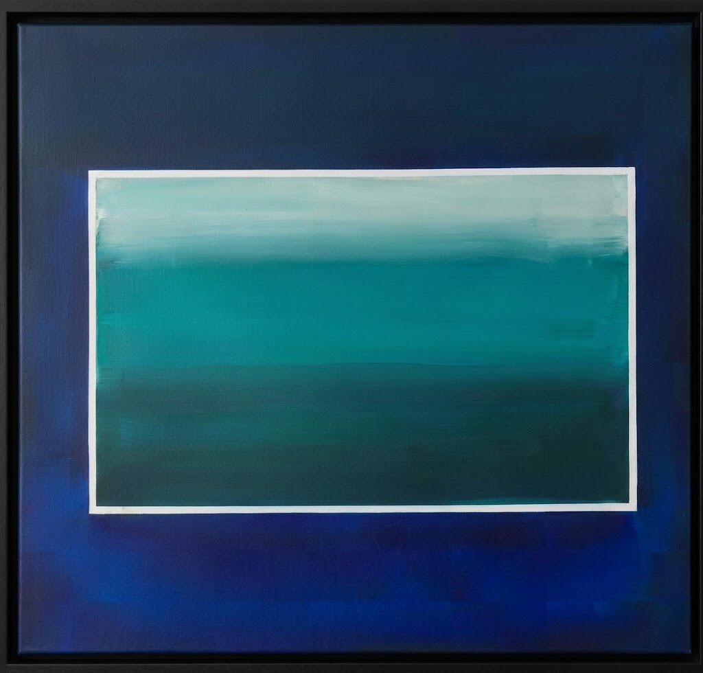"Horizonte" Lienzo 3D 60x60 cm. Artista Isaac Mayor Art pintura acrílica contemporánea en Palma de Mallorca.