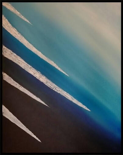 "Intersecciones" Lienzo 3D 100x120 cm. Artista Isaac Mayor Art pintura acrílica contemporánea en Palma de Mallorca.