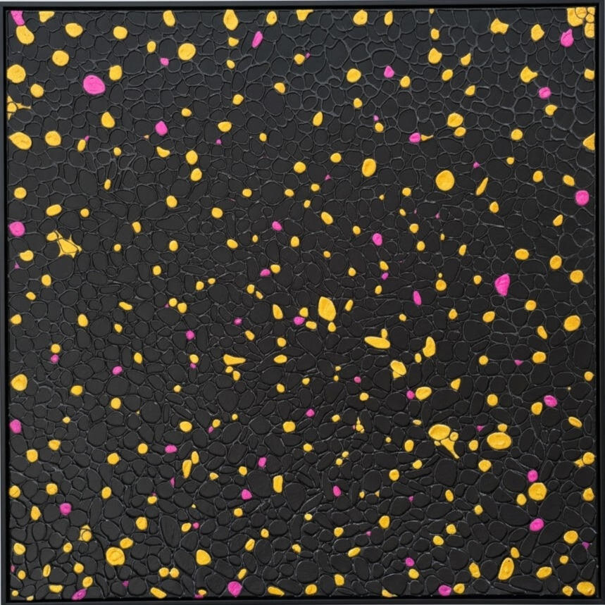 "Mareas de oro y rosa" Lienzo 3D 100 x 100 cm.