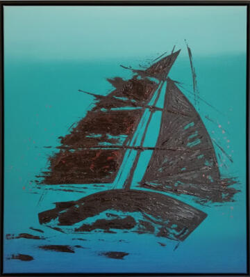 "Travesía en el silencio" Lienzo 3D 50x60 cm. Artista Isaac Mayor Art pintura acrílica contemporánea en Palma de Mallorca.
